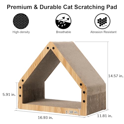 Eco-Friendly Cat Scratcher House, Beveled Surface, 22 Lbs Load Capacity