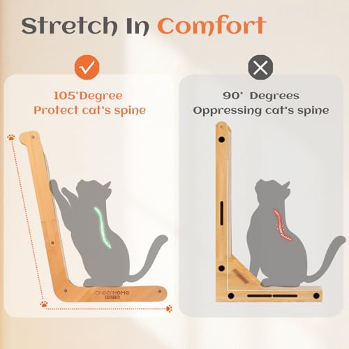 Solid Wooden L-Shaped Cat Scratcher with Replaceable Sisal Pad