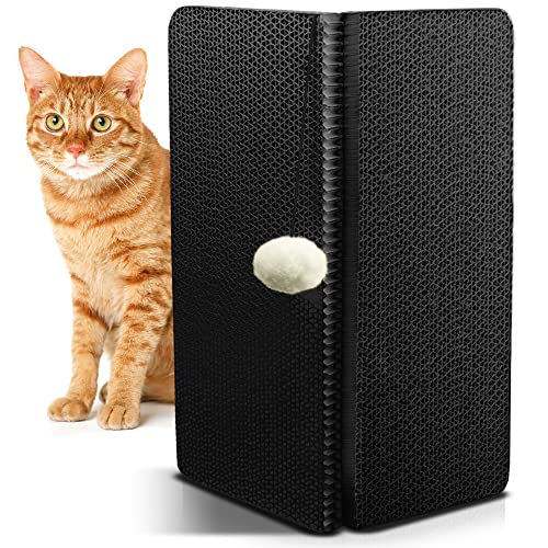Cat Corner Scratcher - Durable Wall Scratching Pad for Claws - Black