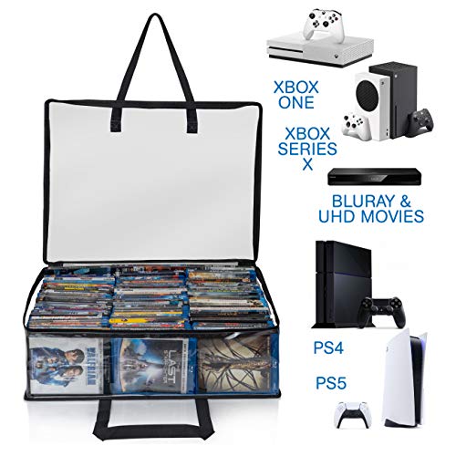 Besti Black Clear Plastic Blu-ray/DVD Organizer Set of 2