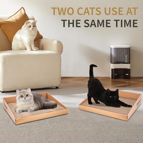 4 Packs Trapezoidal Scratch Board & Cat Bed, Extra Large Corrugated Refill Pad