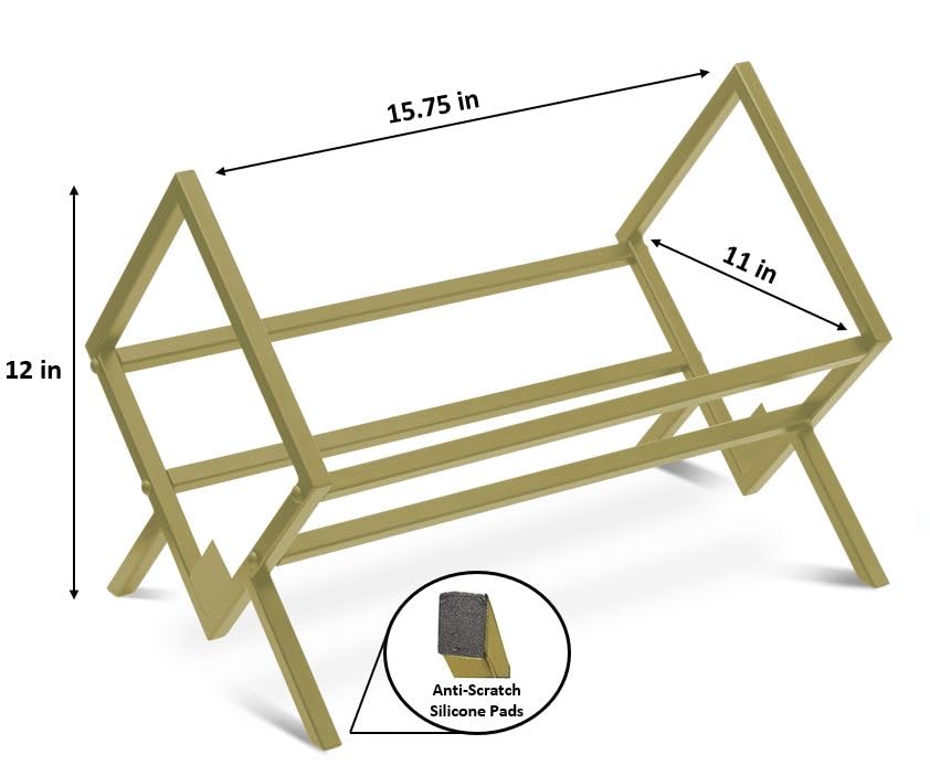 Gold Vinyl Record Holder - 80-100 LP Storage with Divider Bar
